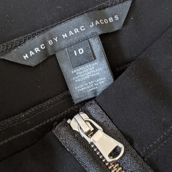 Marc By Marc Jacobs Skirt Mini Exposed Zipper Front Stripe Seams Black 10 EUC - Picture 12 of 15